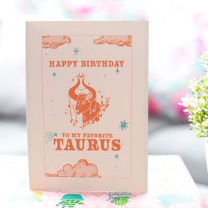 Geburtstagskarte Stier Retro Sternzeichen Stier Personalisierte Karte Happy Birthday Card Meine Lieblings-Sternzeichen Stier Geburtstagskarte Freund