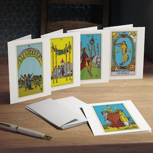 Celebration Tarot Goth Papelería Paquete de tarjetas de notas en blanco - Regalo brujo para los amantes del tarot, Notas de manifestación Dark Academia Fairycore (paquete de 5)