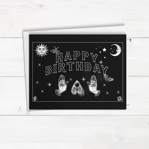 Spirit Board Verjaardagskaart Gothic blanco kaart Witchy Aesthetic Notitiekaart Goth-verjaardagskaart Spirit Communication