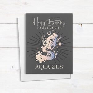 Carte d'anniversaire Verseau, carte personnalisée signe du zodiaque Verseau, carte de joyeux anniversaire, mon signe du zodiaque Verseau préféré, carte d'anniversaire ami