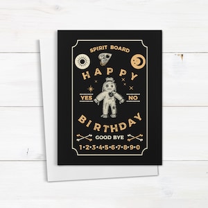 Voodoo-pop geest bord verjaardagskaart Gothic bedankkaart Witchy esthetische notitiekaart Goth verjaardagskaart geest communicatie