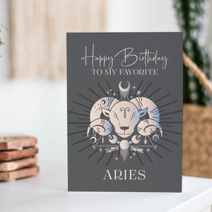 Widder Geburtstagskarte Widder Sternzeichen Individuelle Karte Happy Birthday Card Meine Lieblings- Sternzeichen Widder Freundin Geburtstagskarte