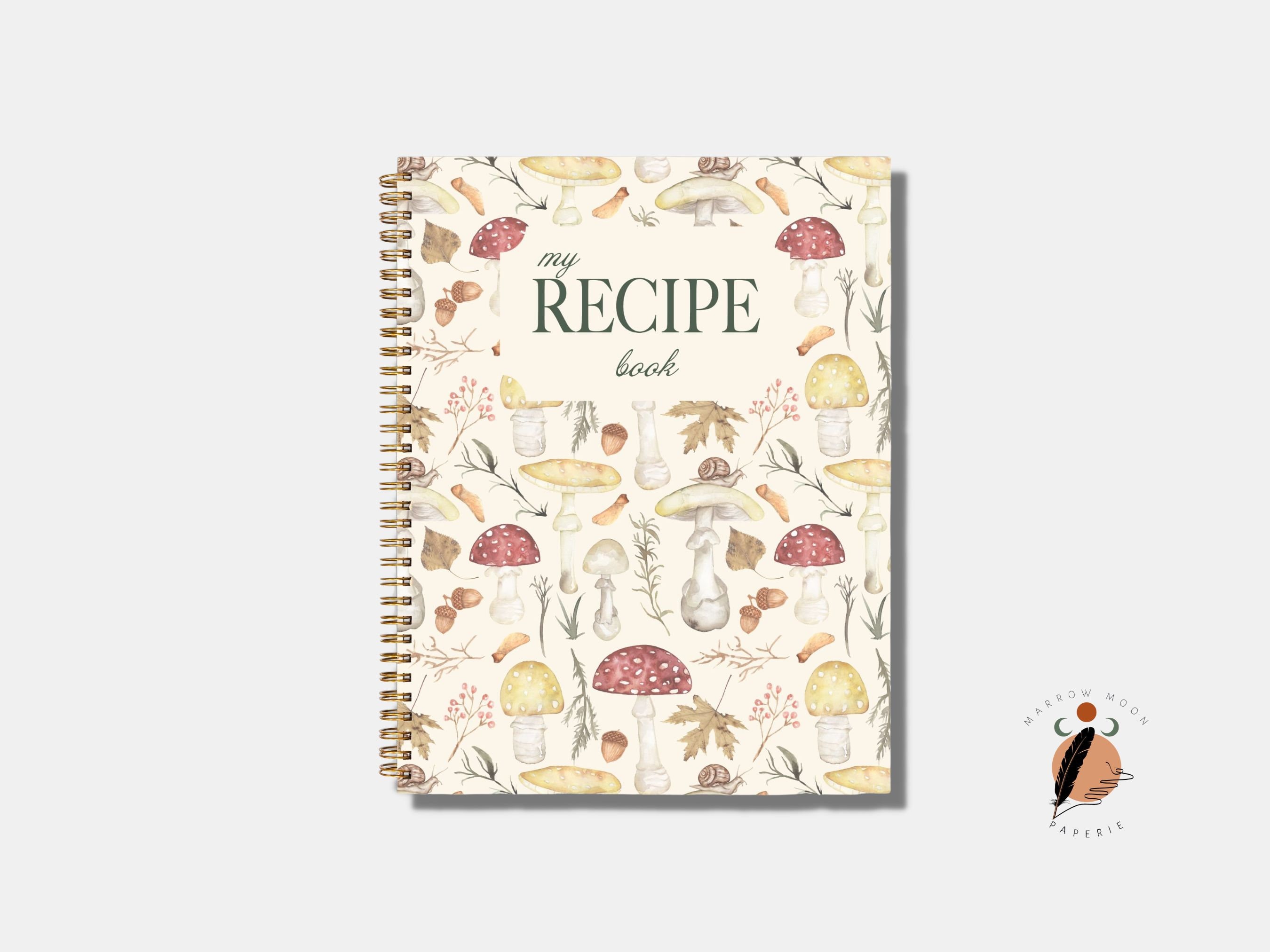 JUBTIC Recipe Book to Write in Your Own Recipes,Sprial Hardcover Personal  Blank Recipe Book, Make Your Own Family Cookbook with Gold Foil Stickers