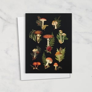 Cartes collage champignon forêt sombre, Cartes papillon de nuit, Choses sorcières, Cartes de remerciement, Dark Academia, Papeterie gothique, Mariage sorcière A2 (QTÉ 10)