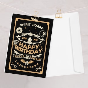 Spirit Board Verjaardagskaart Gothic bedankkaart Witchy Aesthetic Notitiekaart Goth-verjaardagskaart Spirit Communication