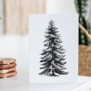 Cartões de Natal de pinheiro, papelaria de Natal, cartões de Natal minimalistas, conjunto de cartões de Natal em branco A7 (QTY 10)