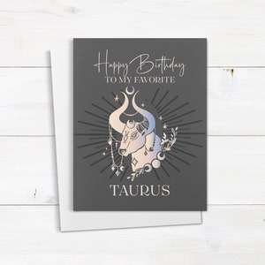 Geburtstagskarte Stier, Sternzeichen Stier Personalisierte Karte, Alles Gute zum Geburtstag, Meine Lieblings-Sternzeichen Stier, Freund Geburtstagskarte