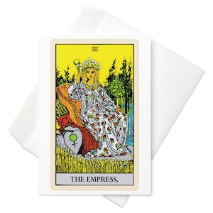 La tarjeta de tarot de la emperatriz Tarjeta de cumpleaños de papelería gótica - Regalo brujo para los amantes del tarot, Dark Fairycore, tarjeta única