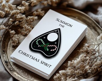 Tarjetas de invocación del espíritu navideño, tarjetas navideñas espeluznantes, tarjetas navideñas góticas de terror, tarjetas de tablero de espíritus A2 (cantidad 10)