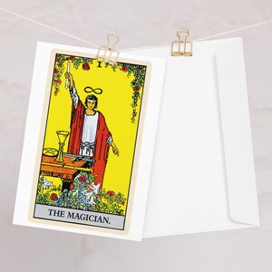 Cartão de tarô mágico, cartão de aniversário gótico, presente de bruxa para amantes de tarô, fada escura, cartão único