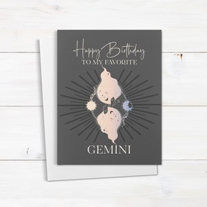 Geburtstagskarte Zwilling, Geburtstagskarte Zwilling, Alles Gute zum Geburtstag Karte, Meine Lieblings Sternzeichen Zwilling, Freund Geburtstagskarte