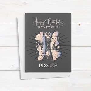 Geburtstagskarte Fische, Fische Sternzeichen Benutzerdefinierte Karte, alles Gute zum Geburtstagkarte, Meine Lieblings-Sternzeichen Karte, Freund Geburtstagskarte