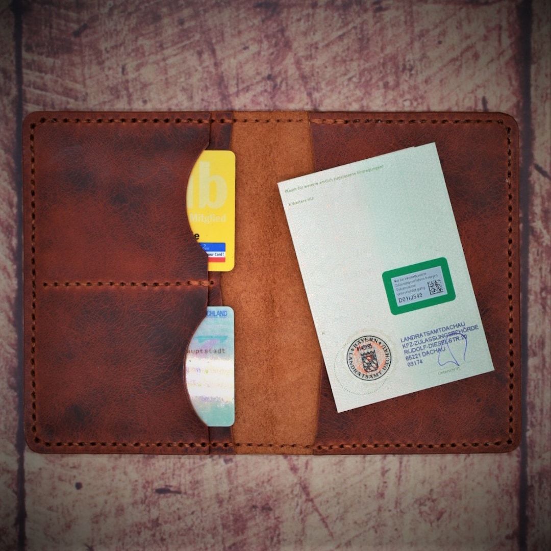 Fahrzeugschein Etui Leder