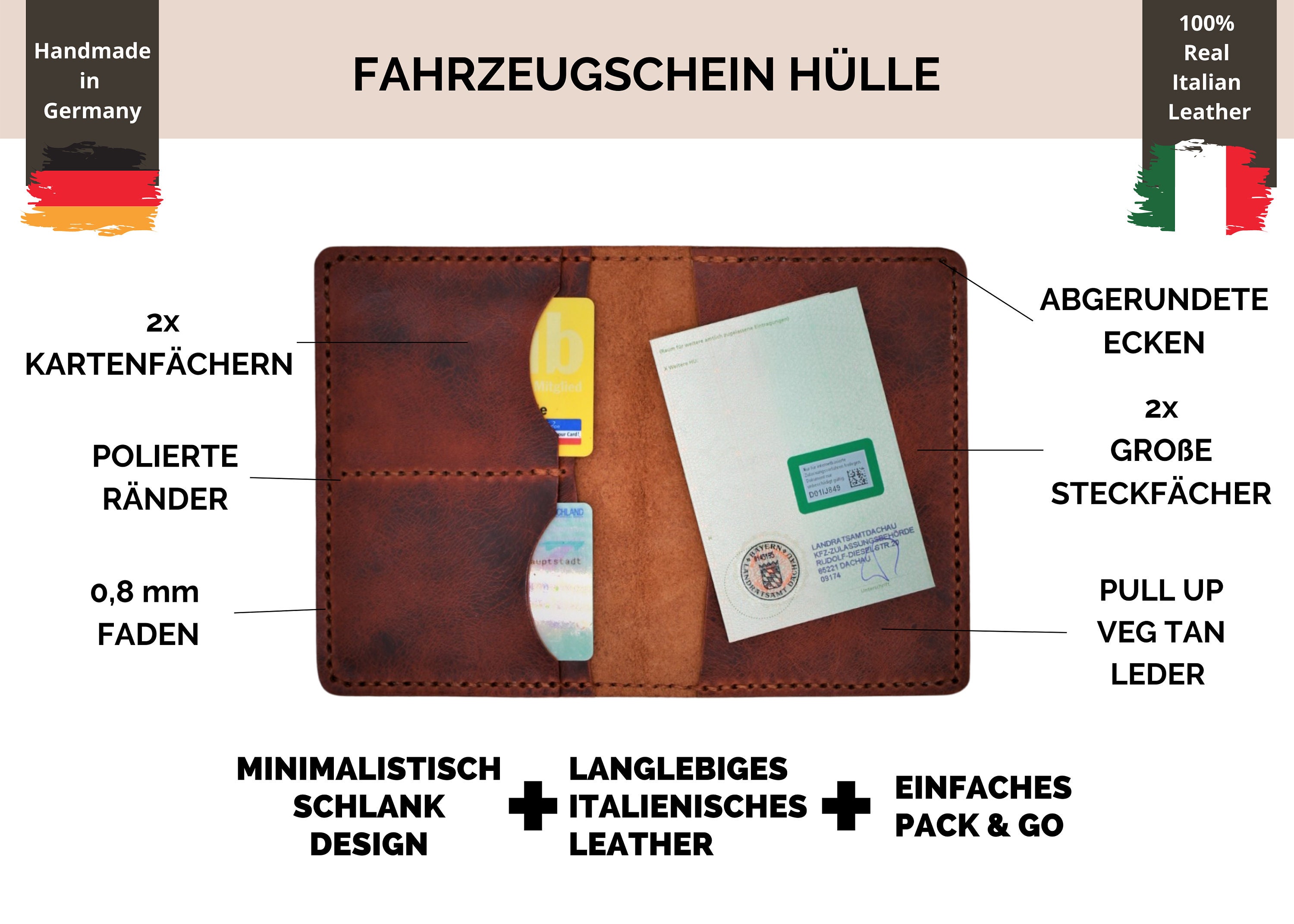 Faszinierend Fahrzeugschein Etui Leder Bilder