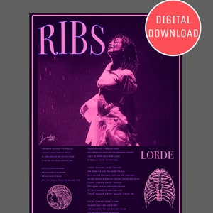 Ribs Song Lorde Poster (DIGITAL DOWNLOAD ONLY)