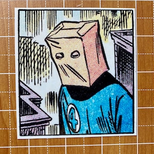 Spare fantastic Four costume Spiderman Comic Panel Sticker