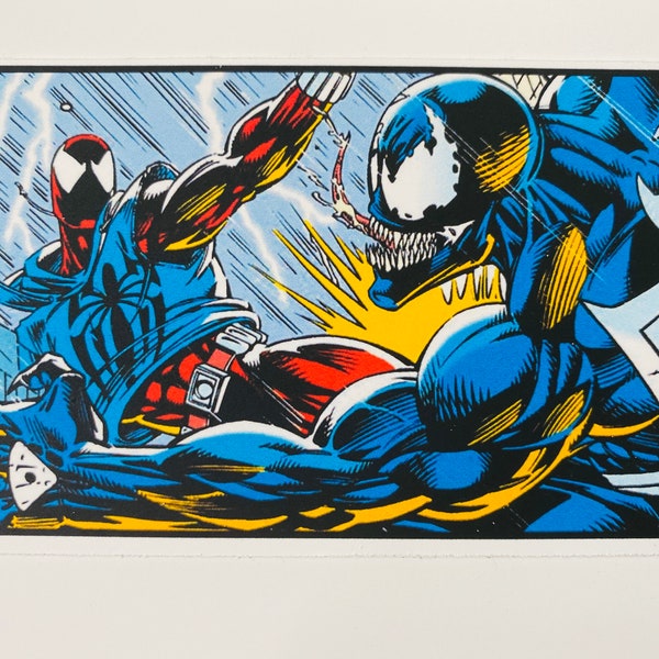 Scarlet Spiderman Vs Venom comic book Panel Sticker