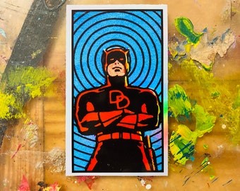 Pegatina holográfica de cómic de Daredevil