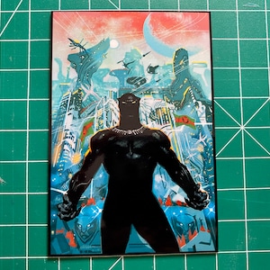 Black Panther Perler Bead Magnet 