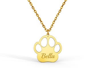 Collana con zampa di cane in argento sterling: regalo commemorativo personalizzato per animali domestici
