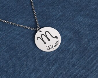 925 Sterling Silver Zodiac Necklace, Scorpio Necklace, Astrology Necklace, Personalized Scorpio Necklace, Birthday Gift, Christmas Gifts