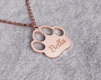 Collana personalizzata con zampa di cane in argento sterling: regalo commemorativo per animali domestici