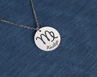 925 Sterling Silver Zodiac Necklace, Virgo Necklace, Astrology Necklace, Personalized Virgo Necklace, Birthday Gift, Christmas Gifts