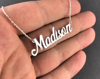 Sterling Silver Name Necklace: Personalized Custom Jewelry