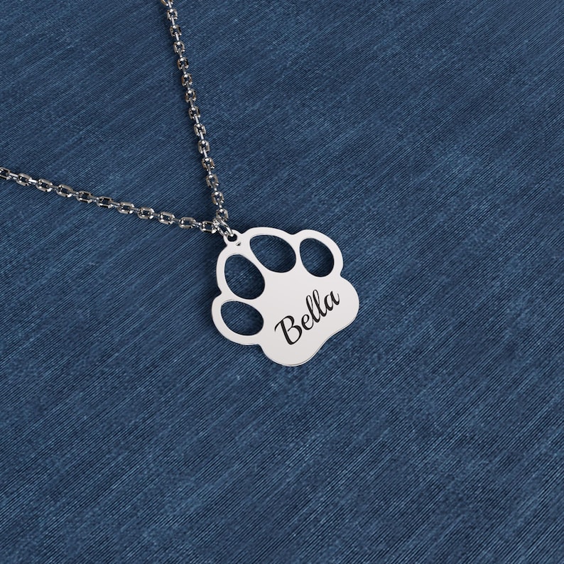 Personalized Sterling Silver Dog Paw Necklace: Pet Memorial Gift - Etsy UK