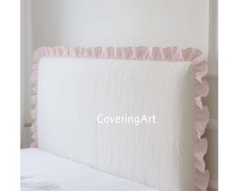 Cotton headboard cover, white dustproof headboard wrap,bed headboard covering, cotton cover for bed headboard, haedboard protector