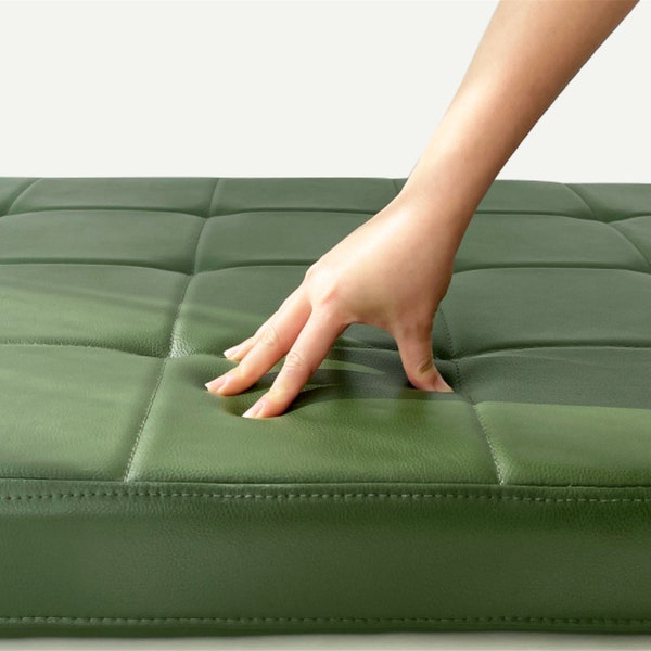 Personalize faux leather cushion, custom bench leather cushion, faux leather seat cushion, bed headboard decor, cabinet pu leather cushion