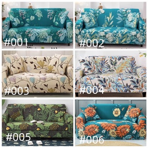 Stretch Sofabezug mit Blumenmuster - Polyester Sofaüberwurf