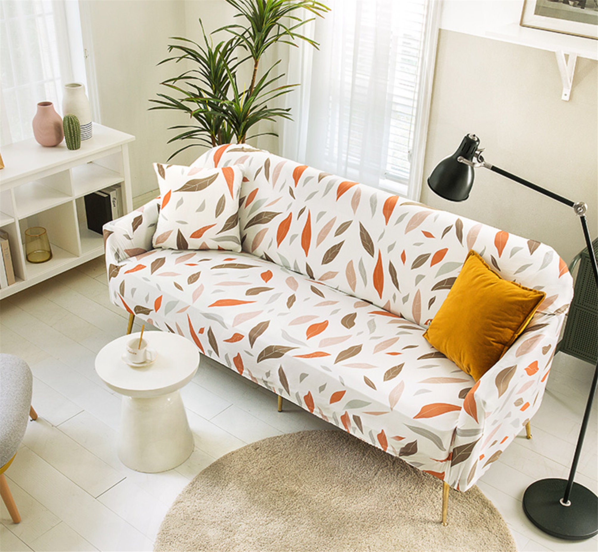 Stretch Slipcover for Sofa Flower Sofa Coveringsofa Cover Etsy UK