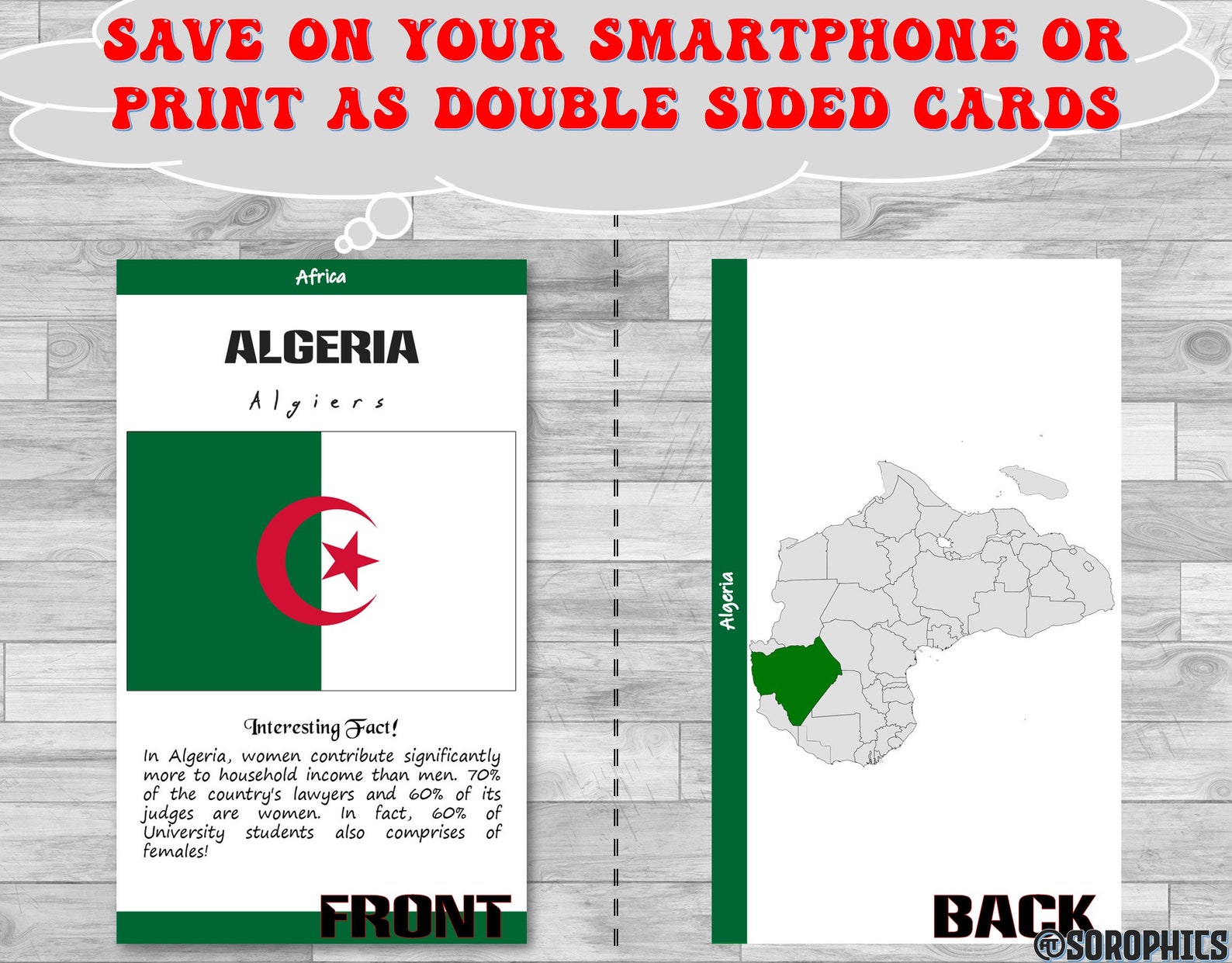 Africa countries flash cards download printable teaching Etsy