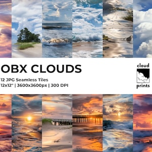OBX MAGIC CLOUDS clipart - afdrukbare digitale wolken - Instant Download jpg Cloudy Sky achtergronden - Perfect voor kunst aan de muur en commercieel gebruik