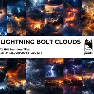 Downloadbare foto Lightning Cloud voor commercieel gebruik - Digitaal bliksemschichtpatroon op papier - afdrukbaar Lightning Thunder Storm