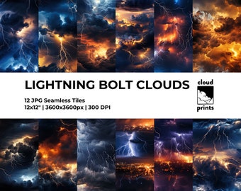 Lightning Cloud photo downloadable commercial Use - Digital Paper Lightning Bolt Pattern - Printable Lightning Thunder Storm