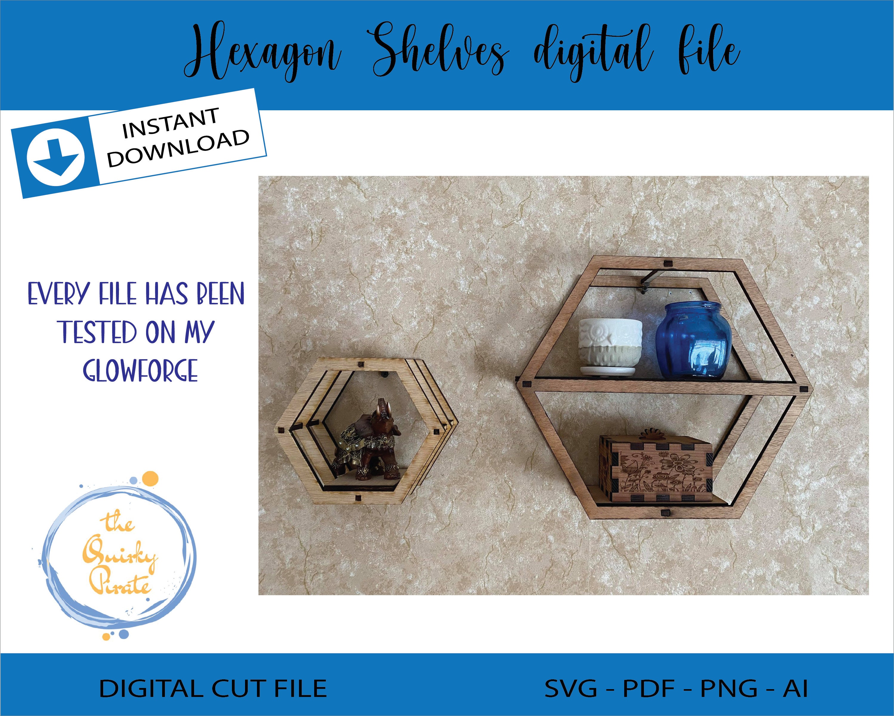 Hexagon Shelves Svg Pdf Png Ai Digital Cut File Instant Download 2
