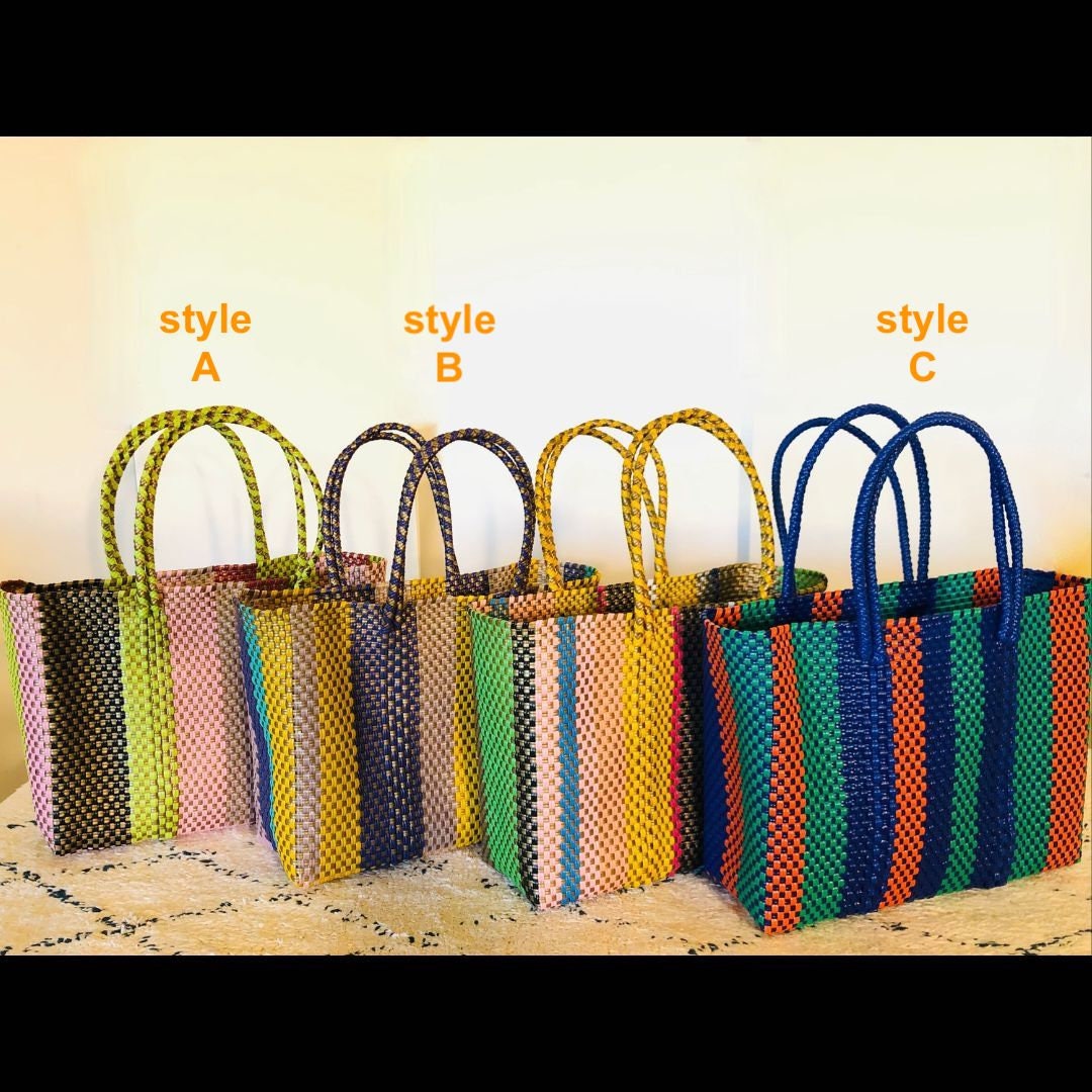 Upcycled Plastic Tote Bags Handmade in India Fair Trade Multiple