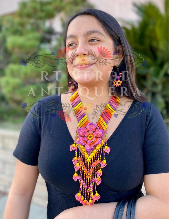 Huichol Flower Jewelry Set Huichol 