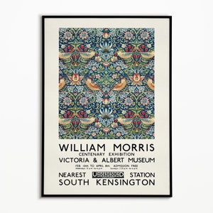 William Morris Strawberry Thief Poster, William Morris Print, Art Nouveau, Papier peint floral, Illustration d’oiseaux, Art vintage, Décoration intérieure