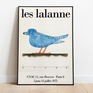 Les Lalanne Exhibition Poster, HIGH QUALITY PRINT, Blue Bird, Cnac Exhibit, 1975, Mid-Century Modern, Vintage Exhibition Print, Home Decor