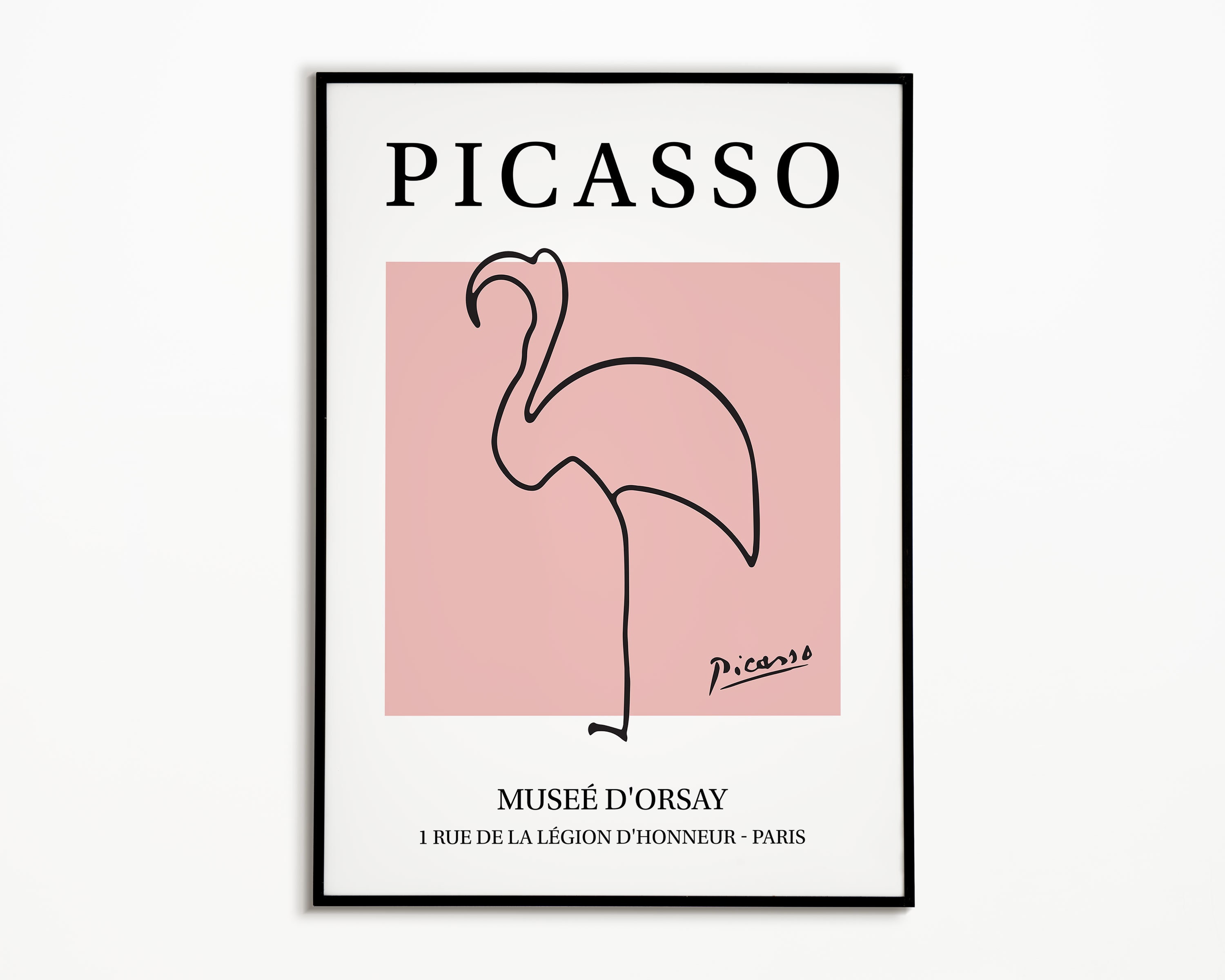 Page De Garde Cahier Poésie Flamand Rose Picasso Line Art Posters Le Flamant Rose Impression de - Etsy France