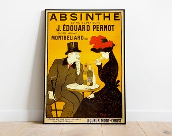 Absinthe Robette Poster, Edouard Pernot, French Retro, Vintage Drink Advertisement, Vintage Classic French Poster, Home Decor, Vintage Art