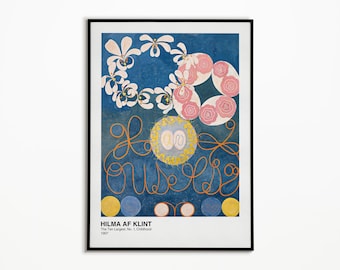 Hilma af Klint, De Tien Grootste, No.1, Hilma Klint Poster, Kindertijd, Schilderijen voor de Tempel, Abstracte Kunst, Home Decor