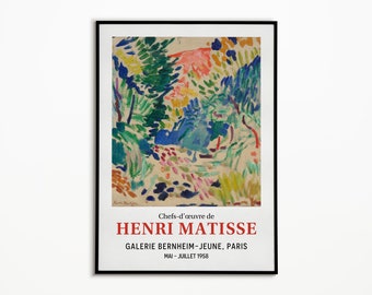 Matisse Tentoonstelling Print, Henri Matisse Landschap bij Collioure Poster, Matisse Collioure, Beroemd schilderij, Museum Parijs, Home Decor