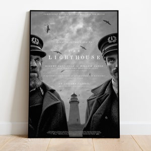 Lighthouse Movie Poster, HIGH QUALITY PRINT, Willem Dafoe and Robert Pattinson Movie Poster, Home Decor, Black and White