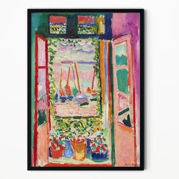 Henri Matisse Open Window at Collioure, Art Print, Exhibition Poster, Impressionism, Abstract Painting, Fauvism, Famous Wall Art, Home Decor