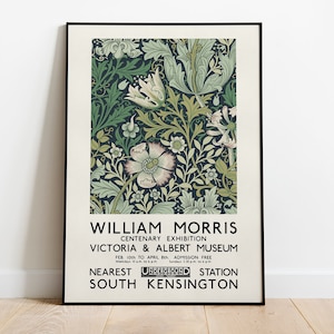 William Morris Poster, Art Nouveau, The Victoria and Albert Museum, Floral Wallpaper Print, Flower Illustration, Vintage Art, Home Decor
