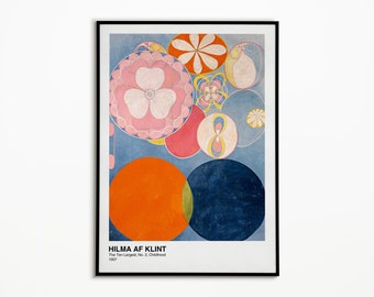 Hilma af Klint, De Tien Grootste, No.2, Hilma Klint Poster, Kindertijd, Schilderijen voor de Tempel, Abstracte Kunst, Home Decor